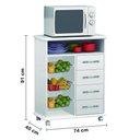 Ver imagem 4 de Armário de Cozinha Balcão com Fruteira Topázio 4 Gavetas Branco