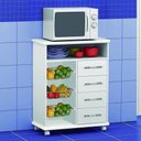 Ver imagem 2 de Armário de Cozinha Balcão com Fruteira Topázio 4 Gavetas Branco