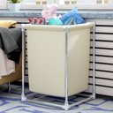 Ver imagem 2 de Cesto de Roupa Multiuso Organizador para Roupa Suja ou Objetos Cor: Bege - StaremCasa