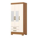 Ver imagem 2 de Guarda-Roupa Sensei 3 Portas 2 Gavetas com Espelho Off White/Cinamomo