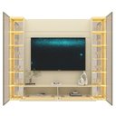 Ver imagem 4 de Estante Home para TV até 65 Polegadas com LED Vidro Reflecta e Detalhe Rattan 100% MDF 217,6CMX229,4cm Luminare Off White