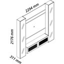 Ver imagem 3 de Estante Home para TV até 65 Polegadas com LED Vidro Reflecta e Detalhe Rattan 100% MDF 217,6CMX229,4cm Luminare Off White