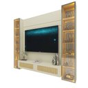 Ver imagem 2 de Estante Home para TV até 65 Polegadas com LED Vidro Reflecta e Detalhe Rattan 100% MDF 217,6CMX229,4cm Luminare Off White
