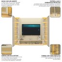 Ver imagem 6 de Estante Home para TV até 65 Polegadas com LED Vidro Reflecta e Detalhe Rattan 100% MDF 217,6CMX229,4cm Luminare Off White