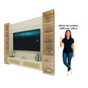 Ver imagem 5 de Estante Home para TV até 65 Polegadas com LED Vidro Reflecta e Detalhe Rattan 100% MDF 217,6CMX229,4cm Luminare Off White