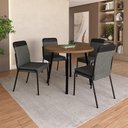 Ver imagem 4 de Conjunto Sala de Jantar 4 Cadeiras Veneza Carraro Nogal Preto