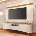 Ver imagem 1 de Rack Sala Martina com Painel TV 80 pol Orgânico Ermione B01 Off White Cinamomo - Lyam Decor