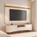 Ver imagem 4 de Rack Sala Martina com Painel TV 80 pol Orgânico Ermione B01 Off White Cinamomo - Lyam Decor