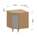 Ver imagem 3 de Balcão de Cozinha Diagonal 100 Mdf 1 Porta com Tampo 74cm Duna Luciane Móveis