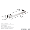 Ver imagem 3 de Toalheiro 20 Cm Inox Preto Fosco - Kromus Rt0304-20b
