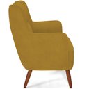 Ver imagem 6 de Poltrona Decorativa Fixa Pés de Madeira Isabella D02 Veludo Mostarda B-260 - Lyam Decor