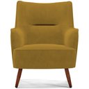Ver imagem 3 de Poltrona Decorativa Fixa Pés de Madeira Isabella D02 Veludo Mostarda B-260 - Lyam Decor