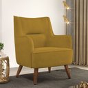 Ver imagem 2 de Poltrona Decorativa Fixa Pés de Madeira Isabella D02 Veludo Mostarda B-260 - Lyam Decor