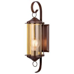 Arandela Aço Fosfotizado 1XE27 Vintage 240 Marrom Com Vidro Transparente 5344 Ideal - 1