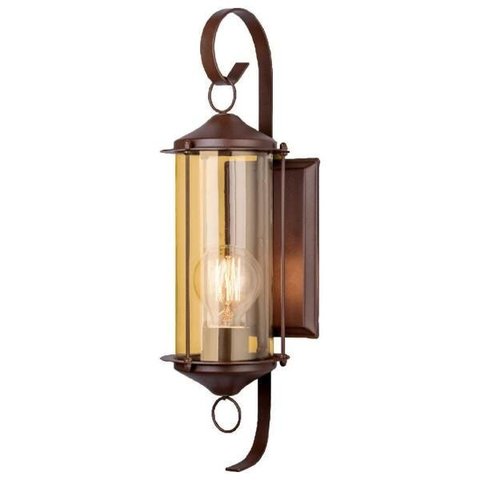 Arandela Aço Fosfotizado 1XE27 Vintage 240 Marrom Com Vidro Transparente 5344 Ideal