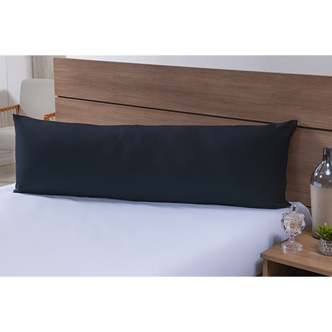Fronha para Travesseiro de Corpo 1,50mx50cm 100% Algodão 200 Fios Preto