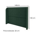 Ver imagem 3 de Cabeceira Casal 140 cm com Frame Imperial Linho Verde Musgo Impo