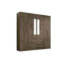 Ver imagem 1 de Guarda Roupa Casal 8 Portas e 6 Gavetas c/ Espelho Liverpool Ébano - Santos Andirá