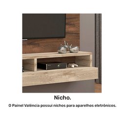 Painel para TV até 47 Polegadas Valência Permobili Café/Rústico - 4