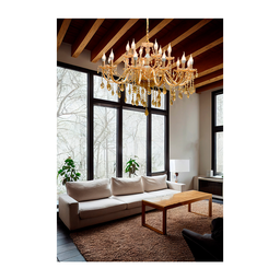 Lustre de Cristal Candelabro18 Braços Âmbar E14 - 5