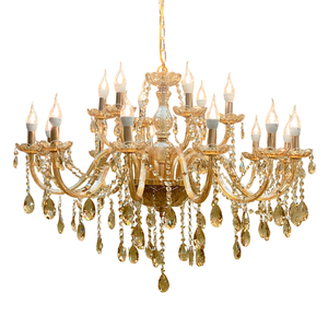 Lustre de Cristal Candelabro18 Braços Âmbar E14