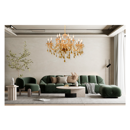 Lustre de Cristal Candelabro18 Braços Âmbar E14 - 4