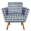 Ver imagem 2 de Poltrona Decorativa Dora Estampado Trama Azul D100 - D'Rossi
