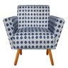 Poltrona Decorativa Dora Estampado Trama Azul D100 - D'Rossi - 2