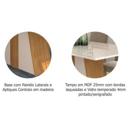 Mesa Daiana 180x90cm - Madeira/Off White - Cimol - 3