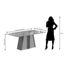Mesa Daiana 180x90cm - Madeira/Off White - Cimol - 2