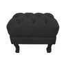 Puff Banqueta Decorativo Retrô Luis XV Suede Preto - 1