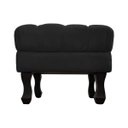 Ver imagem 3 de Puff Banqueta Decorativo Retrô Luis XV Suede Preto