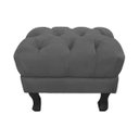 Ver imagem 1 de Puff Banqueta Decorativo Retrô Luis XV Suede Cinza