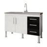 Balcão Cozinha Flex 1.2 Branco e Preto 80 X 51 X 114 cm - 1