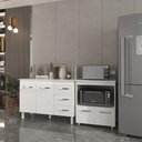 Ver imagem 4 de Balcão Armário Gabinete Bruna 118 Cm com Tampo Tampão e Balcão Amanda para Forno e Microondas