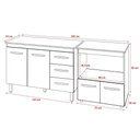 Ver imagem 3 de Balcão Armário Gabinete Bruna 118 Cm com Tampo Tampão e Balcão Amanda para Forno e Microondas