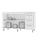 Ver imagem 3 de Balcão Gabinete para Pia de 160cm Moblis Angelis 3 portas e 3 gavetas Branco/Branco