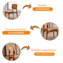Ver imagem 5 de Conjunto com 2 Cadeiras Malta Gold em Madeira Maciça para Sala de Jantar Moderna Mobília