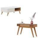 Ver imagem 1 de Mesa de Centro Jeri Off White Freijó com Aparador Riviera Freijó – Colibri