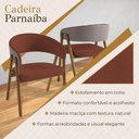 Ver imagem 3 de Cadeira Parnaíba Madeira Maciça Estofado em Linho Terracota