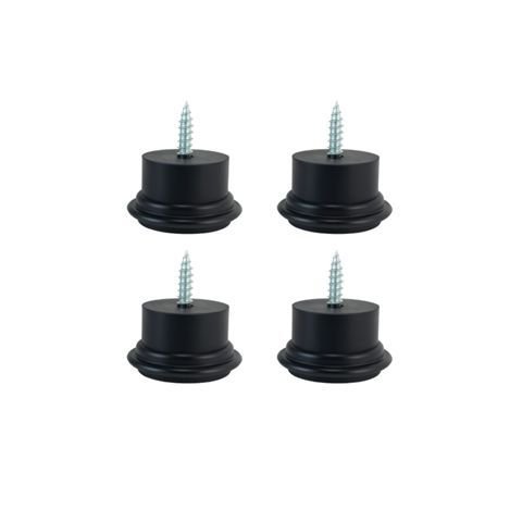 Pé para Sofá 3,3 Cm Preto Redondo Kit 4 Unidades