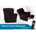 Ver imagem 1 de Poltrona Reclinável Motorizada p/ Sala Da Vinci Malbec Zero Wall Giro e Balanço Suede Marrom