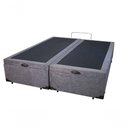 Ver imagem 1 de Base Box Baú King Bipartido Suede Cinza 42x193x203