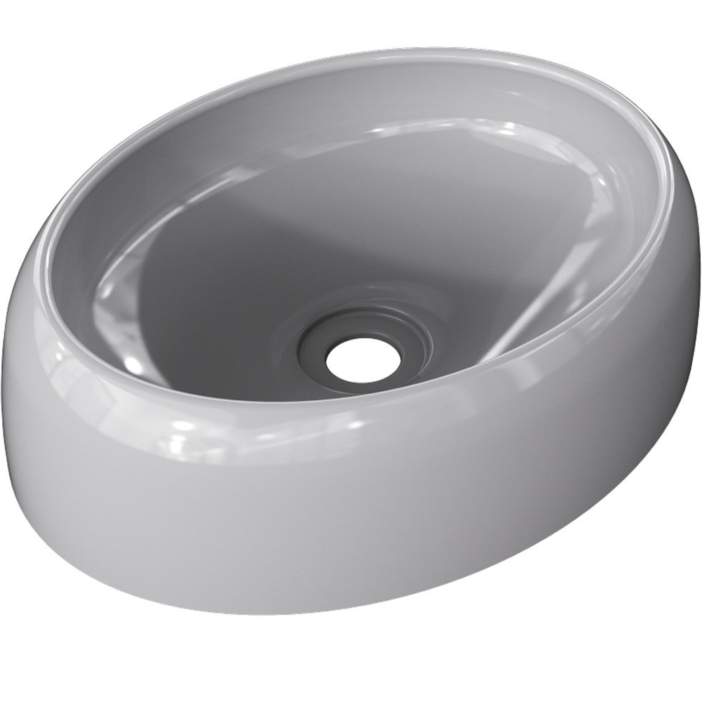 Kit 02 Cubas de Apoio Oval Para Banheiro Lavabo C01 Capri O39 Cinza - Lyam Decor - 2