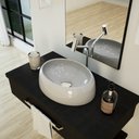 Ver imagem 3 de Kit 02 Cubas de Apoio Oval Para Banheiro Lavabo C01 Capri O39 Cinza - Lyam Decor