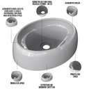 Ver imagem 4 de Kit 02 Cubas de Apoio Oval Para Banheiro Lavabo C01 Capri O39 Cinza - Lyam Decor