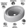Kit 02 Cubas de Apoio Oval Para Banheiro Lavabo C01 Capri O39 Cinza - Lyam Decor - 4