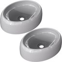 Ver imagem 1 de Kit 02 Cubas de Apoio Oval Para Banheiro Lavabo C01 Capri O39 Cinza - Lyam Decor