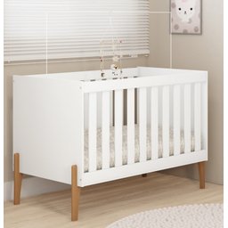 Berço Mini Cama Infantil Bebê Iris Retro - C/ Colchao:branco - 2