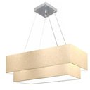Ver imagem 1 de Lustre Pendente Retangular Vivare Md-4138 Cúpula em Tecido 70x30cm X 60x25cm - Bivolt Algodão-cr